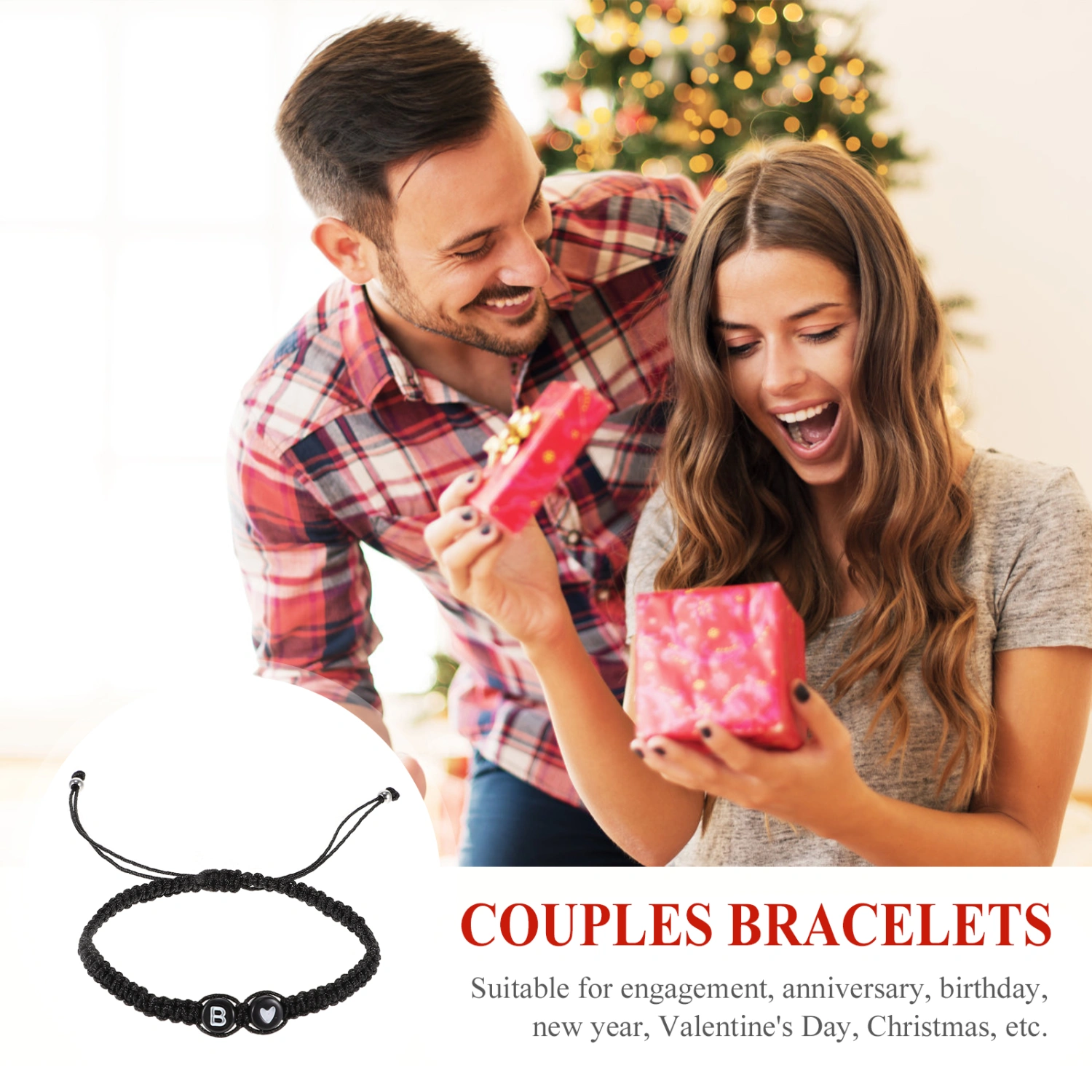 Initial Bracelets Adjustable Braided Bracelet Friendship Couples Bracelets