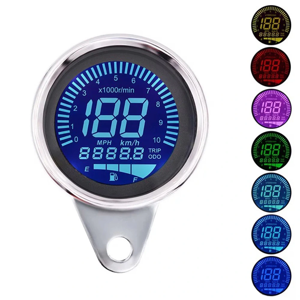 Mini Retro LCD Motorcycle Tachometer Odometer Universal Instrument Modified Supplies