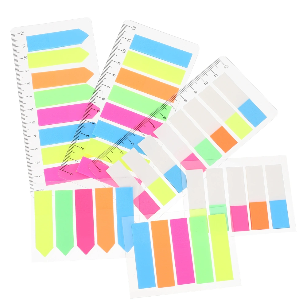 12 Sets of Portable Stick Notes Self-adhesive Index Labels Transparent Sticky Tabs for Students