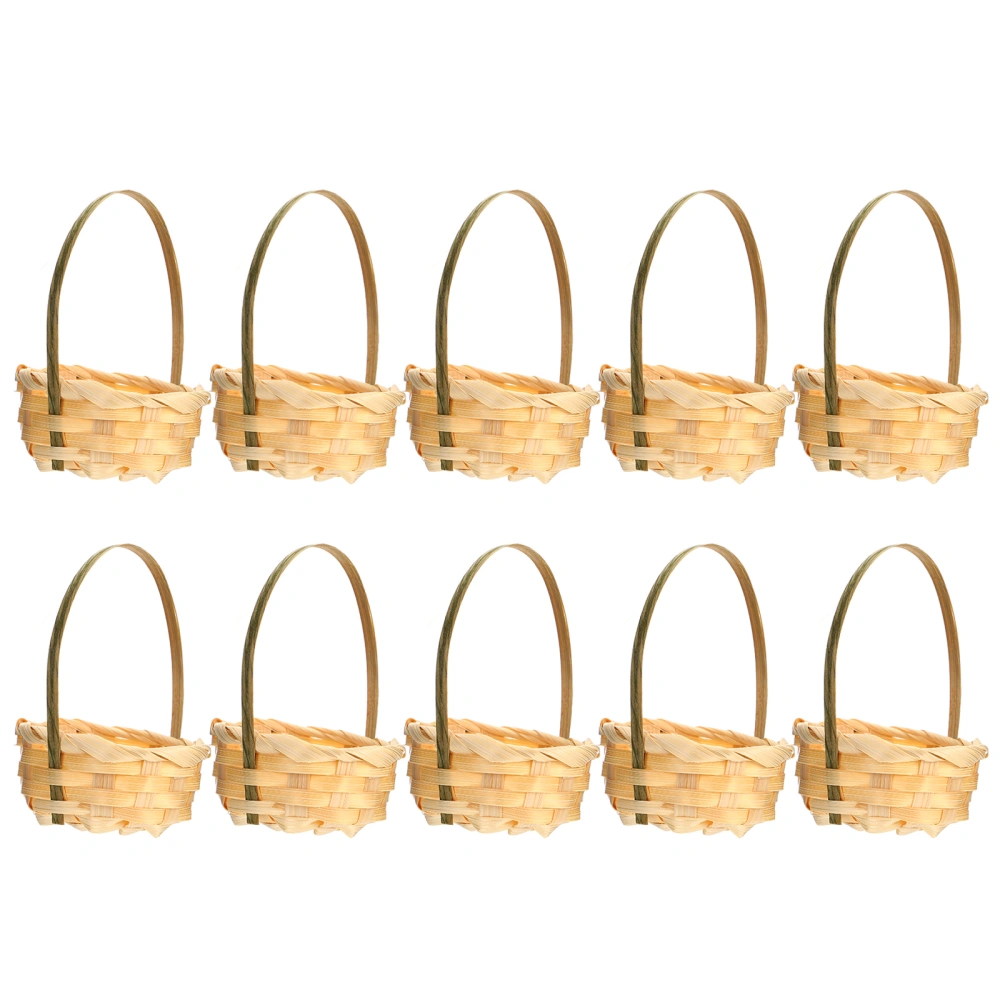 10Pcs Bamboo Woven Flower Storage Baskets Multi-functional Basket Storage Holders