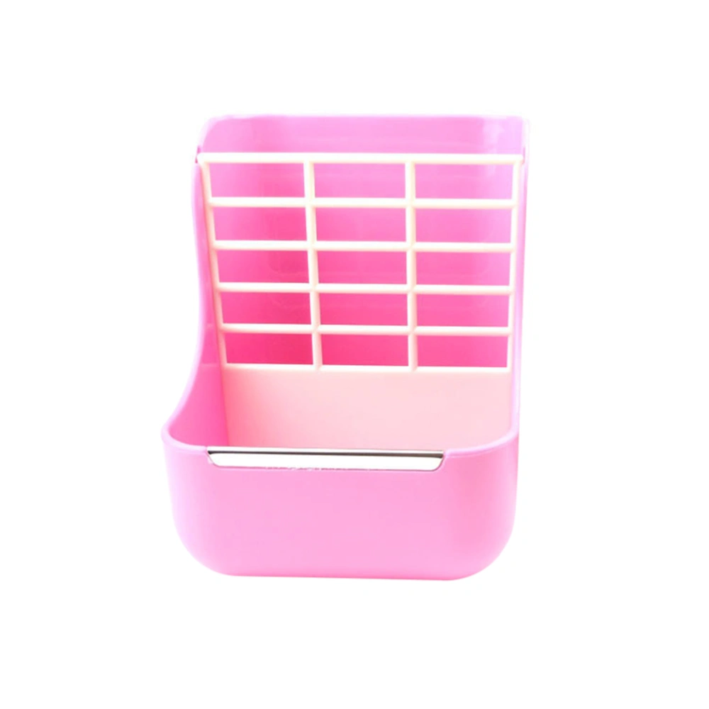 Plastic Pet Rabbit Chinchillas 2 In 1 Feeder Bowls Small Animal Supplies (Pink)