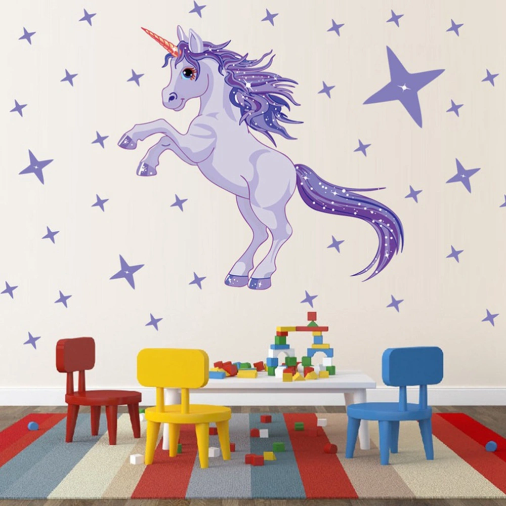 Star Unicorn Pattern Wall Stickers DIY Removable Sticker Kids Living Room Kindergarten Bedroom Decor Home Wall Freely Match Decals Sticker