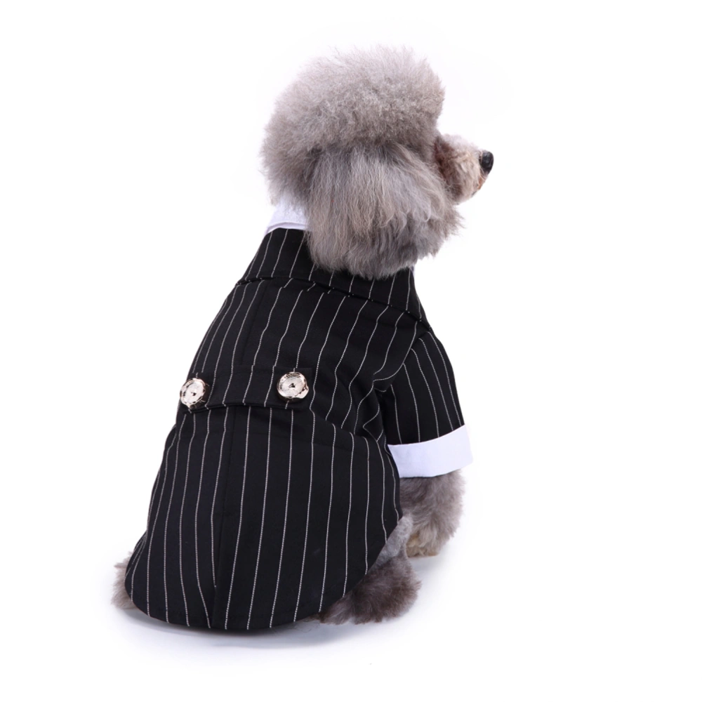 Lovely Dog Clothes Pet Suit Bow Tie Costume Puppy Formal Clothing Comfortable Pet Apparel (Tie Stripe, Size XL)