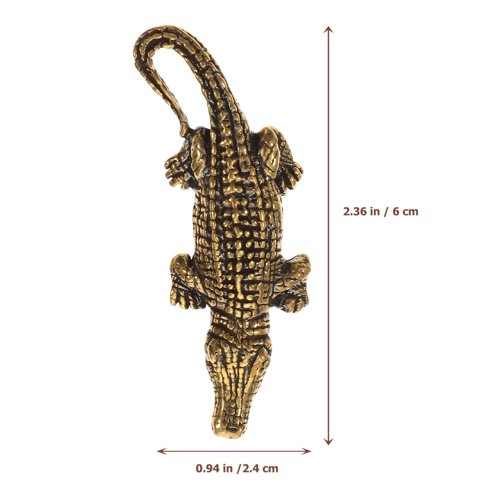 2Pcs Alligator Charm Brass Keychain Pendant Brass Crocodile Pendant Bag Ornament