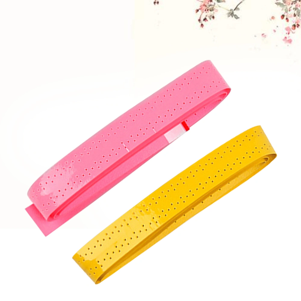 2pcs Handle Non-Slip Tape Tennis Racket Baseball Fishing Rod Handle Sweat-Absorbent Tape for Woman Man (Random Color)