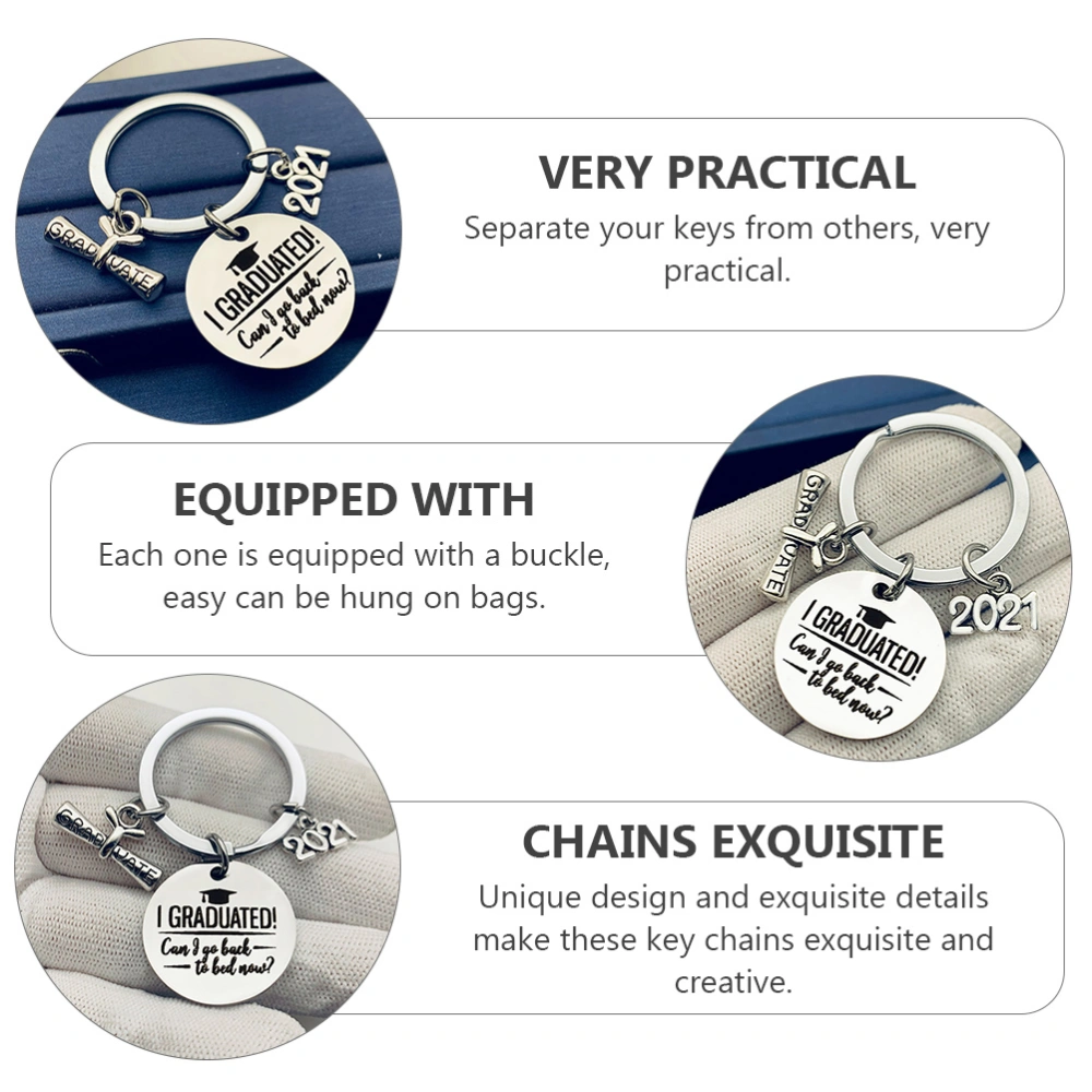 2pcs 2021 Graduation Key Chain Pendant Bag Keys Hanging Keychain Gift Supply