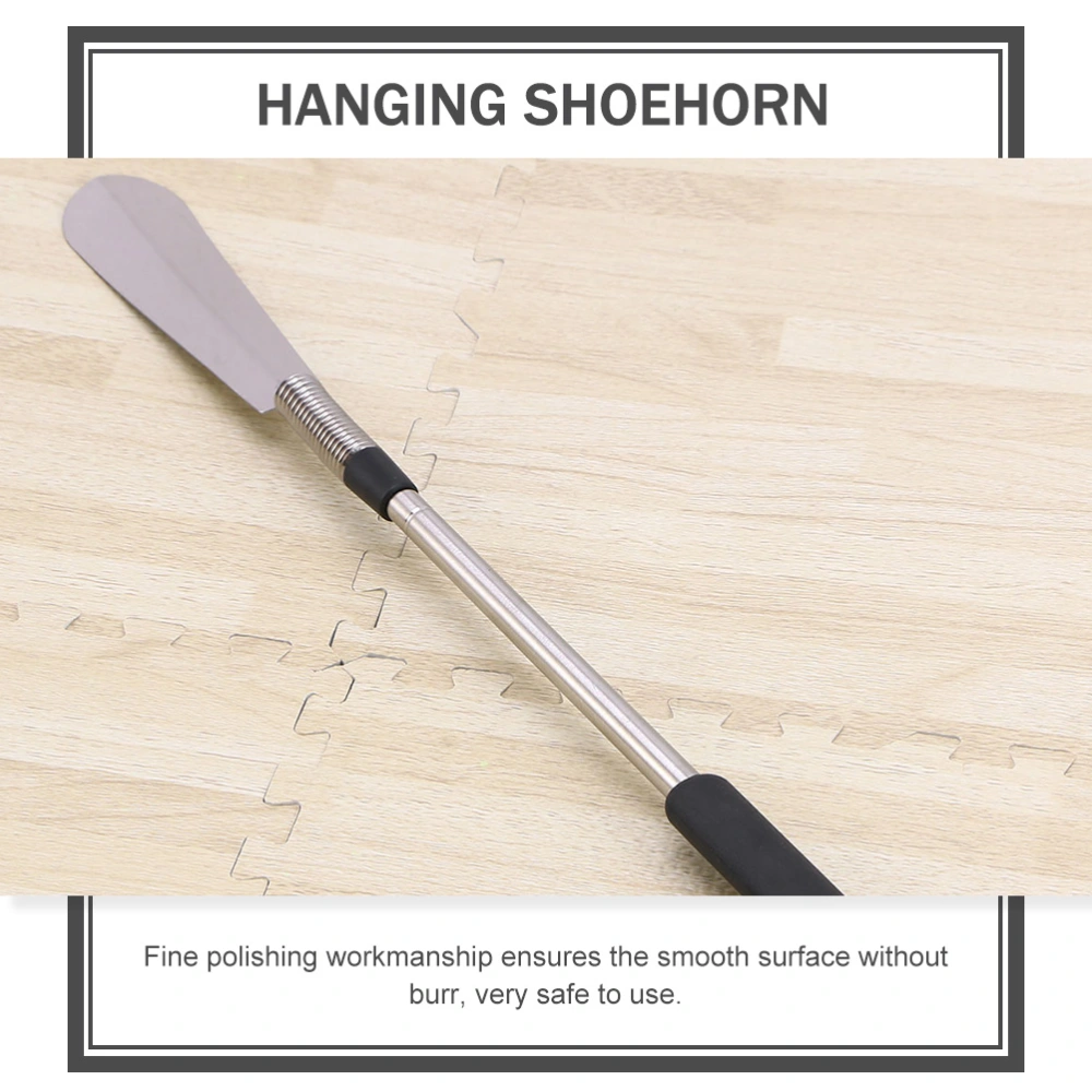 Stainless Steel Shoehorn Retractable Shoes Lifter Portable Shoe Horn Hanging Shoehorn