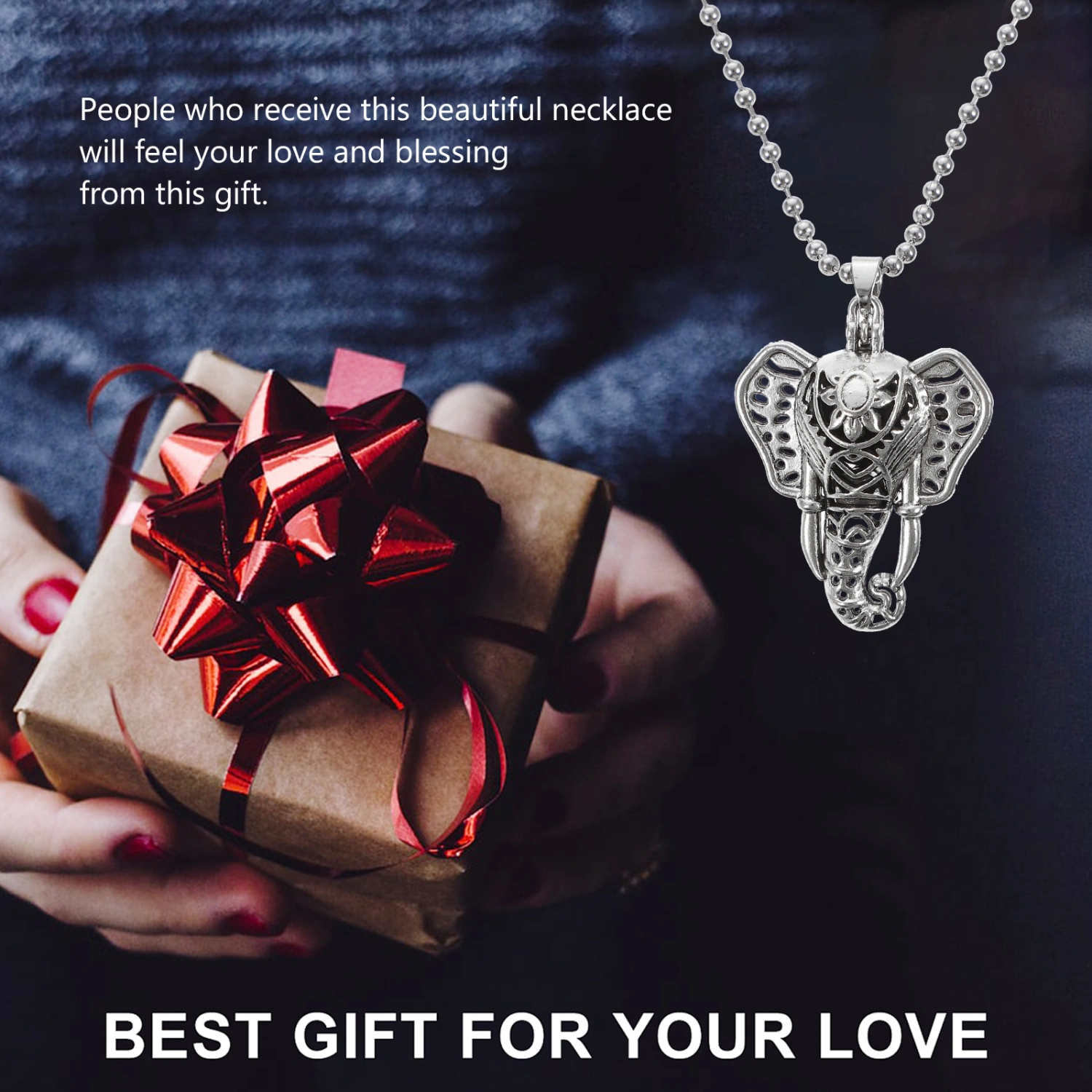 1 Set Elephant Pendant Essential Oil Necklace Elephant Pendant Necklace