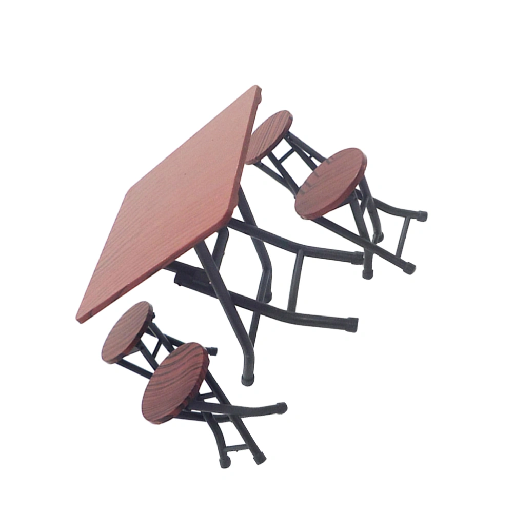 5pcs Mini House Foldable Table Chairs Mini Furniture Model Mini Furniture Model Accessories