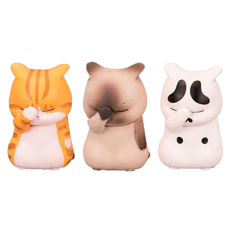 1 Set Anime Pet Figurine Models Funny Distressful Kitten Model Home Decor