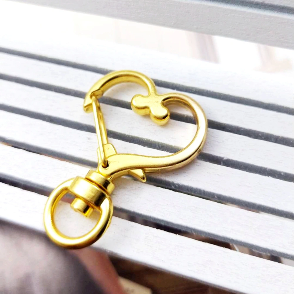 50 Pcs Alloy Key Holder Waist Hanging Key Holder Heart Shaped Car Business Keychain Metal Keyring with 8mm Ring(Golden)