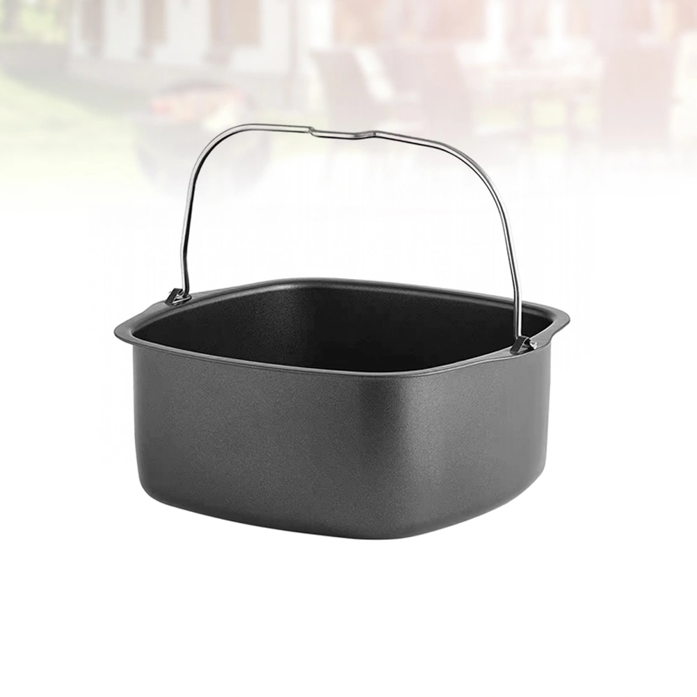 1pc Air Fryer Accessories Cake Basket Pizza Pan Grill Kitchen Gadget Compatible for HD9925 (Black)