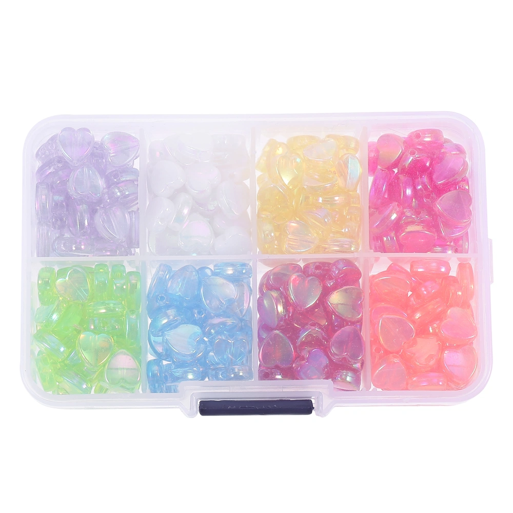 About 320pcs Heart Shape Beads Acrylic Loose Beads for Jewelry Making Crafts