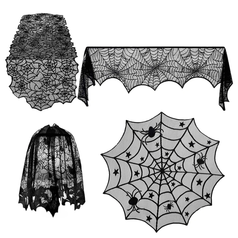 1 Set Halloween Decorations Fireplace Scarf Long Tablecloth Cobweb Tablecloth