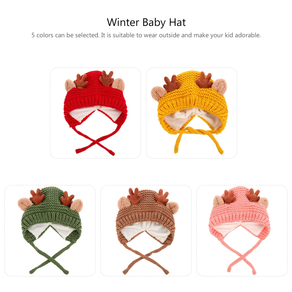 1pc Comfortable Christmas Hat Knitting Hat Winter Hat Antler Hat for Girls