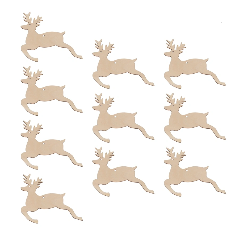 10pcs Christmas Reindeer Wood Patches Christmas Wood Chips Creative DIY Accessories