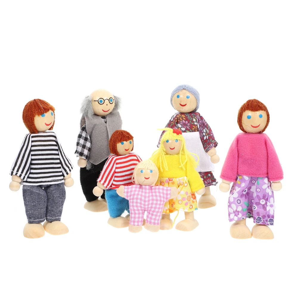 1 Set of Poseable Doll Family Children Family Doll Toy Desktop Adornment Role Play Toys