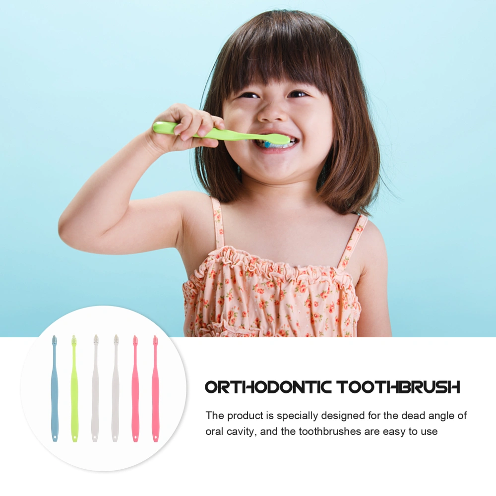 6Pcs Professional Orthodontic Toothbrushes Correction Brushes (Random Color)