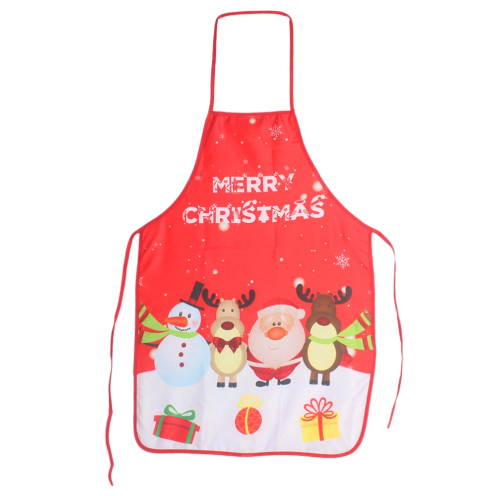 Christmas Printed Aprons Chef Kitchen Servants Maid Apron Festive Party Decorations (All)