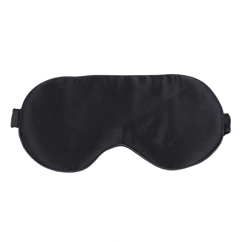 1Pc Silk Sleeping Eyeshade Comfortable Eye Mask Breathable Blindfold Night Eye Patch for Men Women (Black)