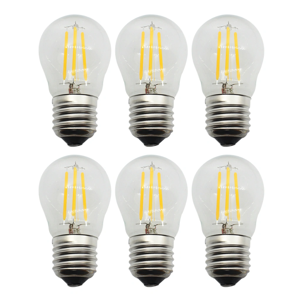 6 Pcs LED Vintage Bulbs 4W G45 LED Light Bulbs Warm Color 2700K Incandescent Equivalent E27 Medium Base LED Filament Light Bulbs for Home Hotel Store Light Fixtures (Warm White)