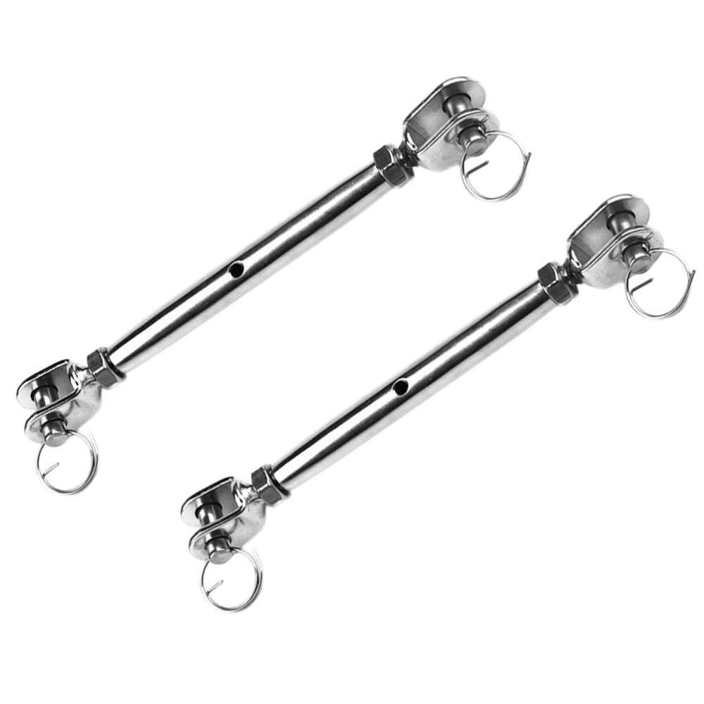 2pcs Turnbuckle Stainless Steel Durable Jaw and Jaw Turnbuckle Rigging Screw