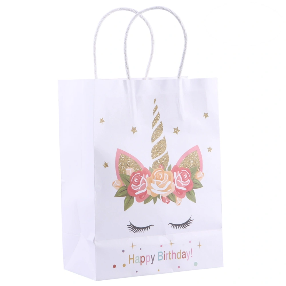 10 Pcs Unicorn Paper Bag Party Birthday Decorations Unicorn Gift Candy Bag Wedding Favors and Gifts (3 Golden Type)