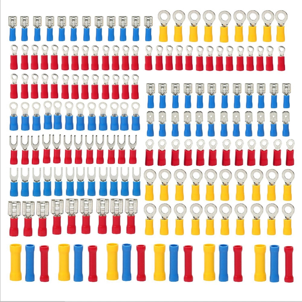 1200 Pcs Insulated Electrical Wiring Wire Terminal Crimp Connector Kit Butt Spade Set with Storage Box
