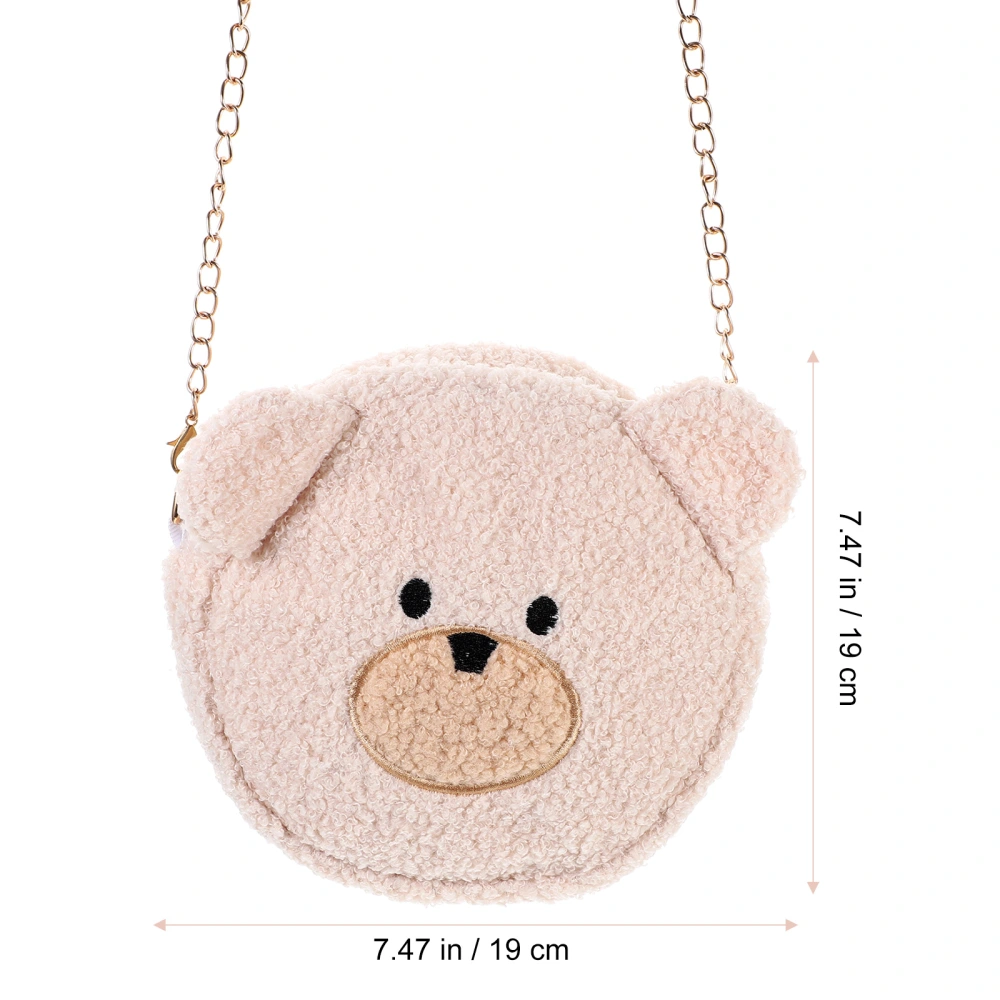 1pc Creative Bear Shape Shoulder Bag Lovely Plush Crossbody Bag for Lady Girl