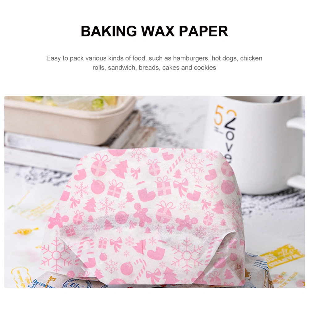 50Pcs Baking Wax Paper Oil Proof Food Wrapper Food Packing Paper for Home