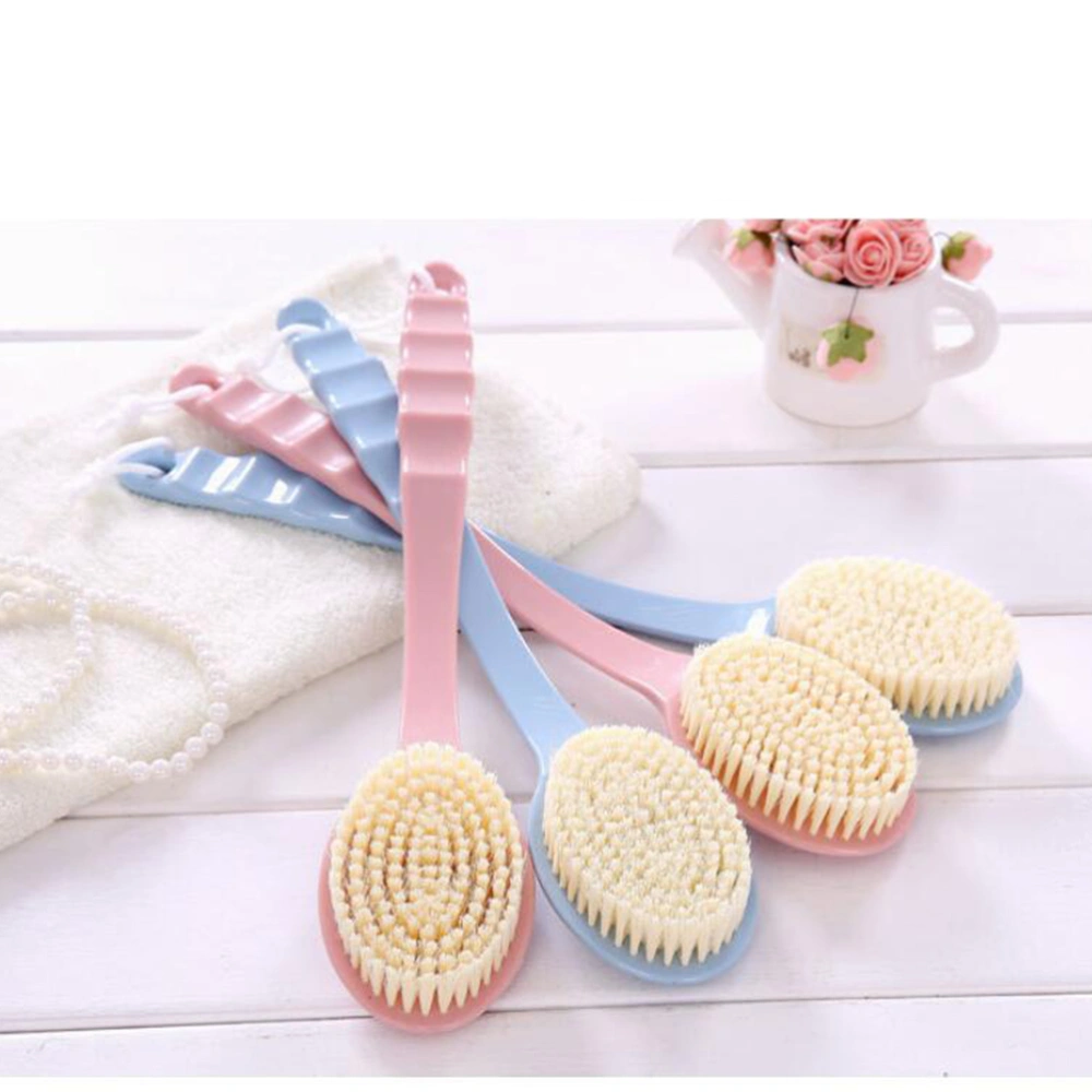 2pcs Bristle Bath Brush Back Rub Long Handle Scrub Body Brush for Home Bathroom