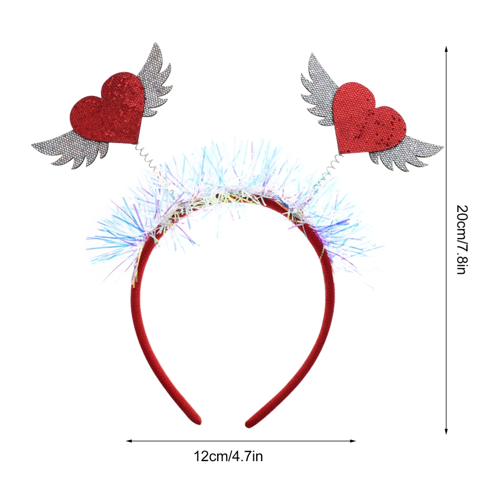 2pcs Glitter Love Heart Shaped Sequin Headband Valentine's Day Hair Hoops