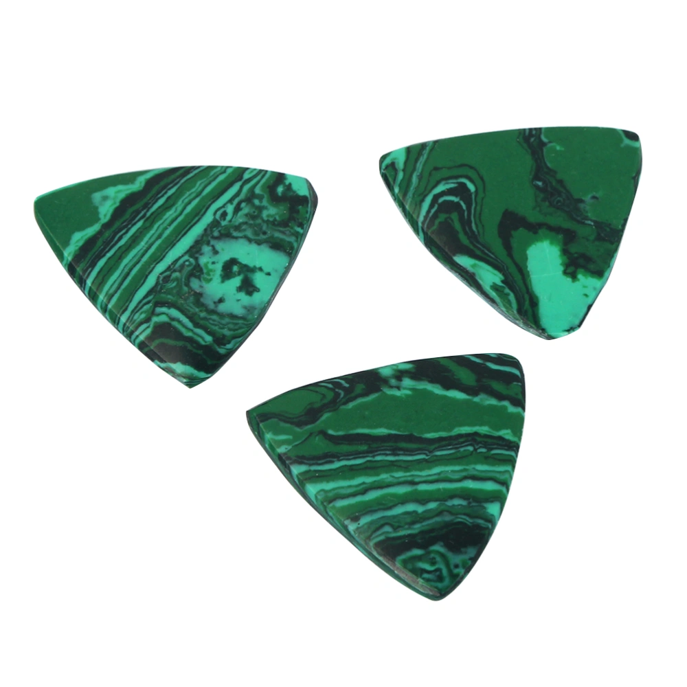 3pcs Guitar Plectrum Picks 28*26*2mm Natural Stone Guitar Finger Pick Plectrum (Peacock Blue)