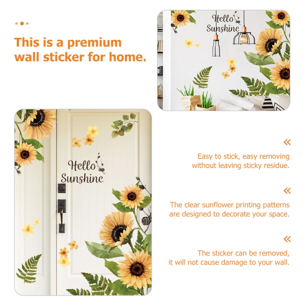 1 Sheet Sunflower Wall Decals Floral Wallpaper Summer Sunflower Wall Stickers