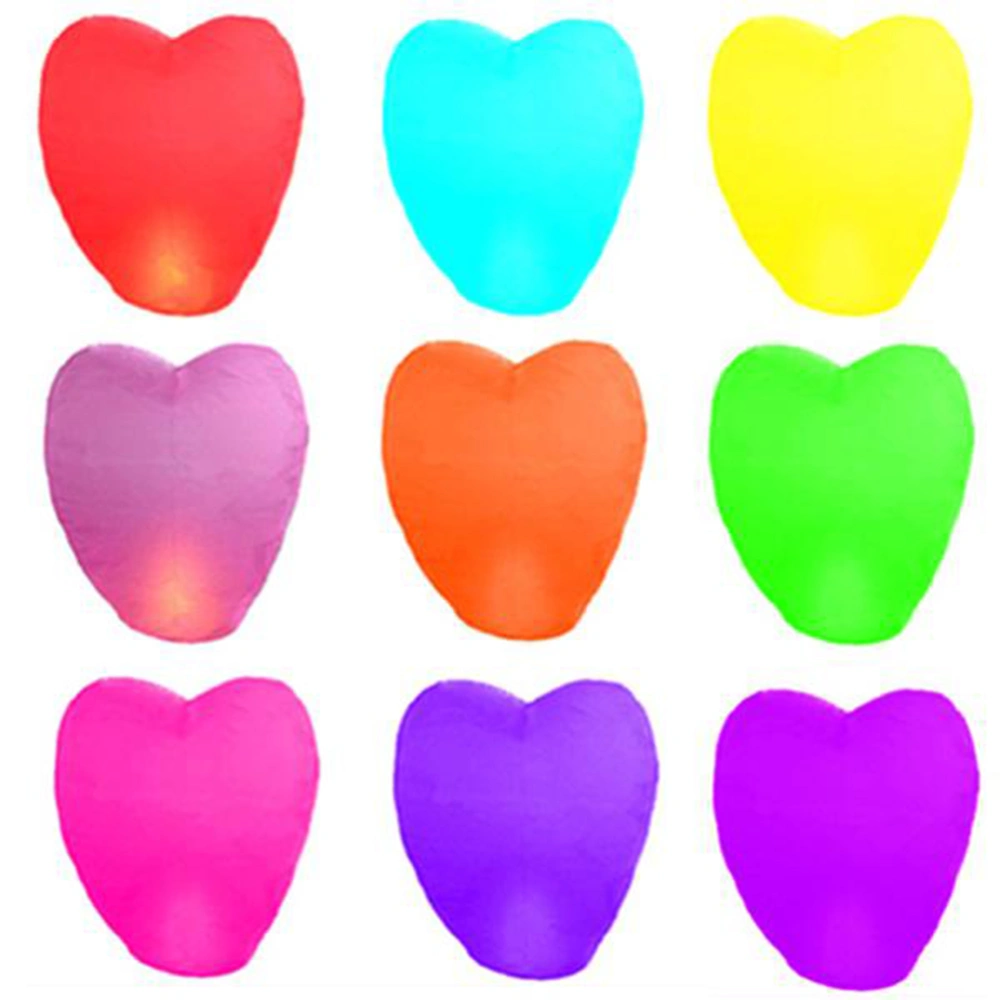 Heart Shaped Sky Lantern Chinese Kongming Lantern Wishing Lamps for Birthday Wedding Festival