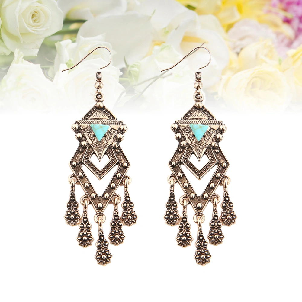 Kallaite Decor Earrings Beautiful Elegant Tassels Earrings for Lover Friend Woman Family (Golden)