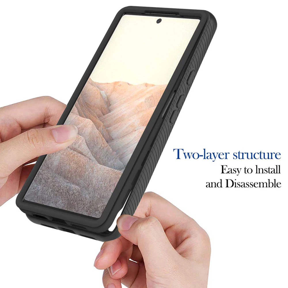 Non-slip Phone Shell Rugged Clear Back Shell Protective Case Compatible for Pixel 6