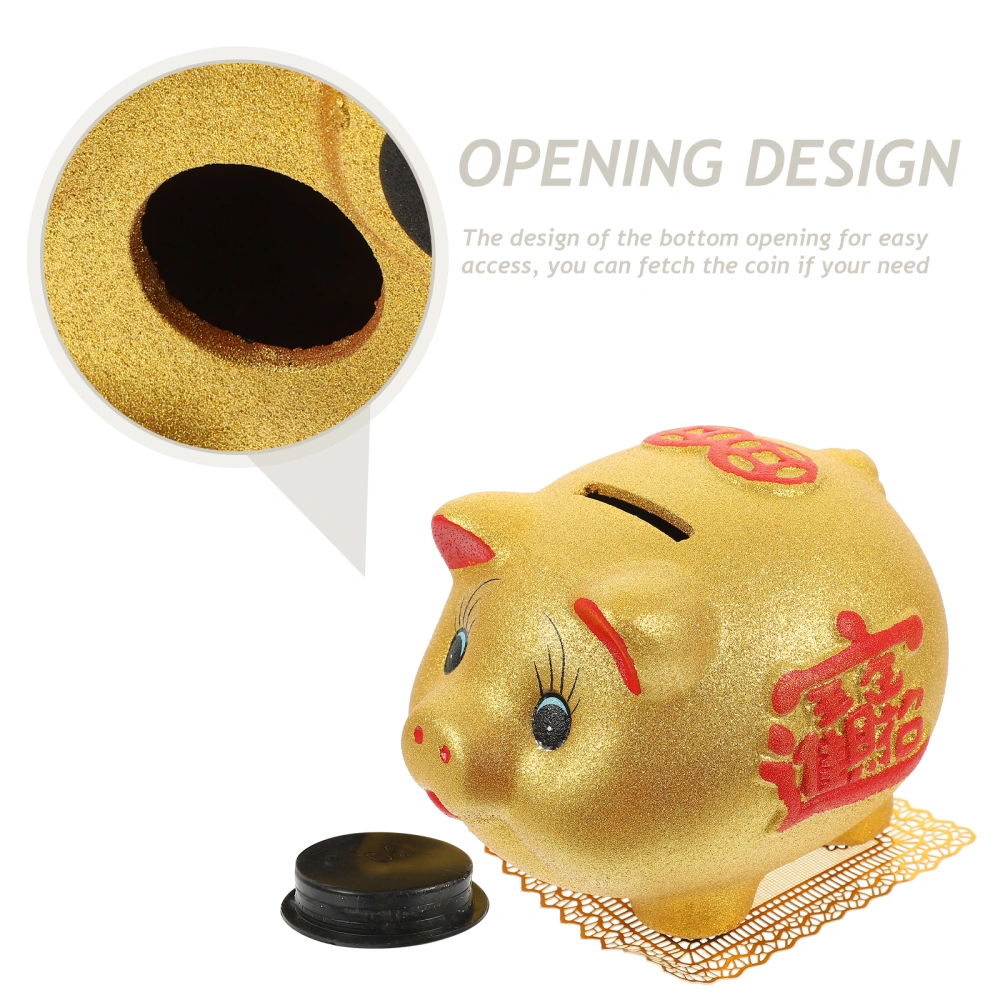 1Pc Pig Shape Piggy Bank Desktop Pig Adornment Cartoon Saving Pot Ornament