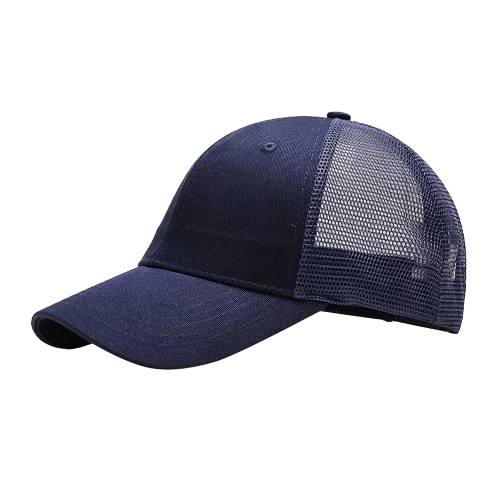 Women Men Caps Quick Dry Outdoor Summer Sun Protection Hat Casual Sports Mesh Baseball Caps (Navy)