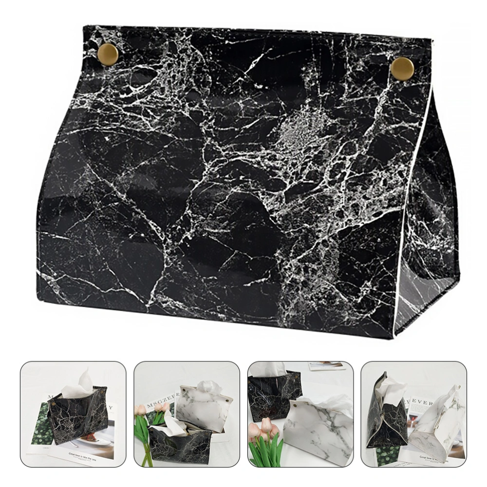 PU Napkin Box Marble Printed Napkin Case Tissue Box Tissue Storage Container