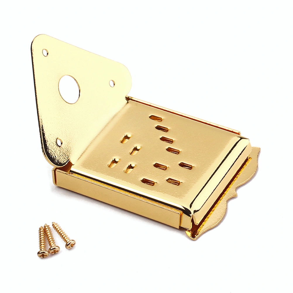 Triangle 8-String Mandolin Guitar Tailpiece with Cover and Screws for Mandolin Part Replacement Guitar Maker - Gold