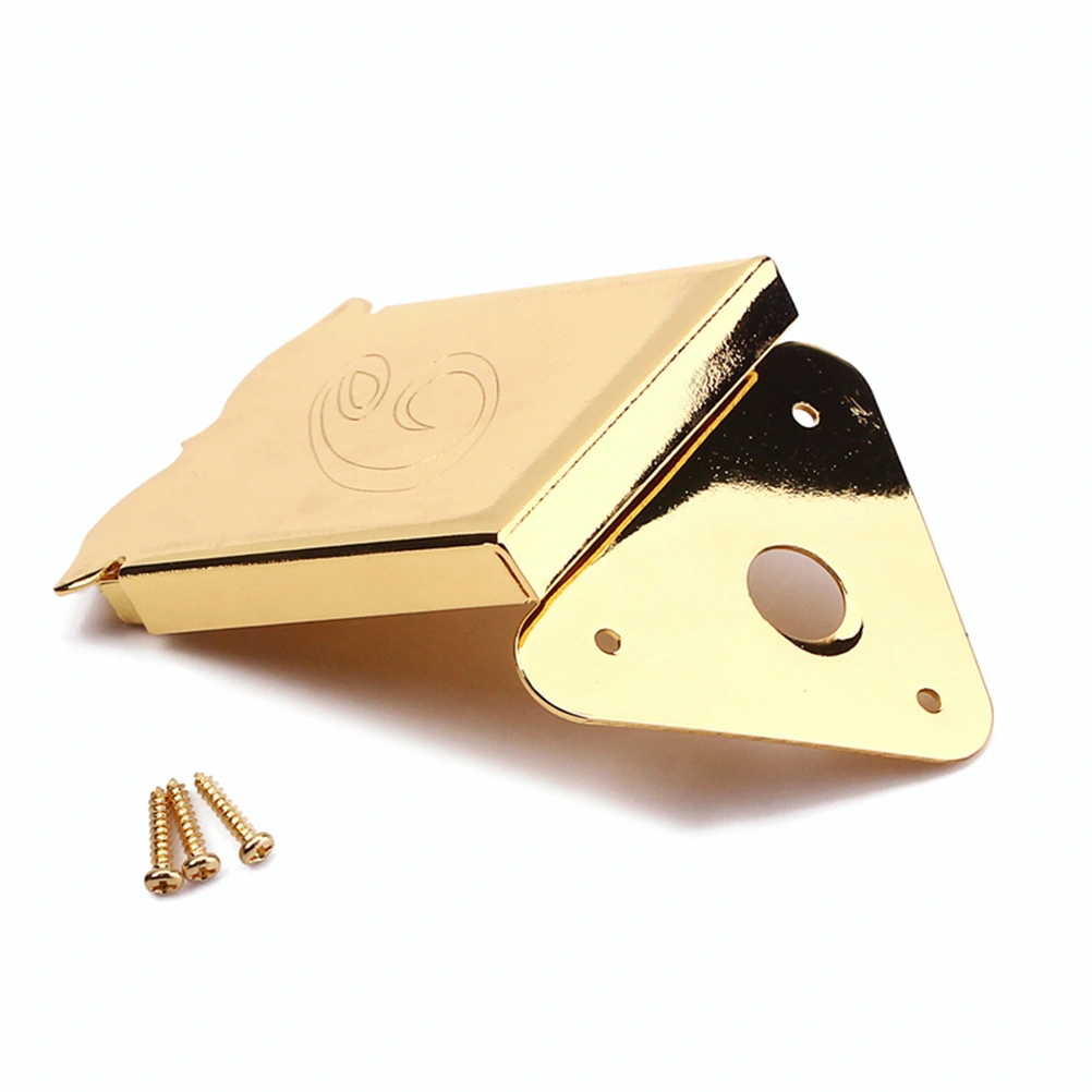 Triangle 8-String Mandolin Guitar Tailpiece with Cover and Screws for Mandolin Part Replacement Guitar Maker - Gold