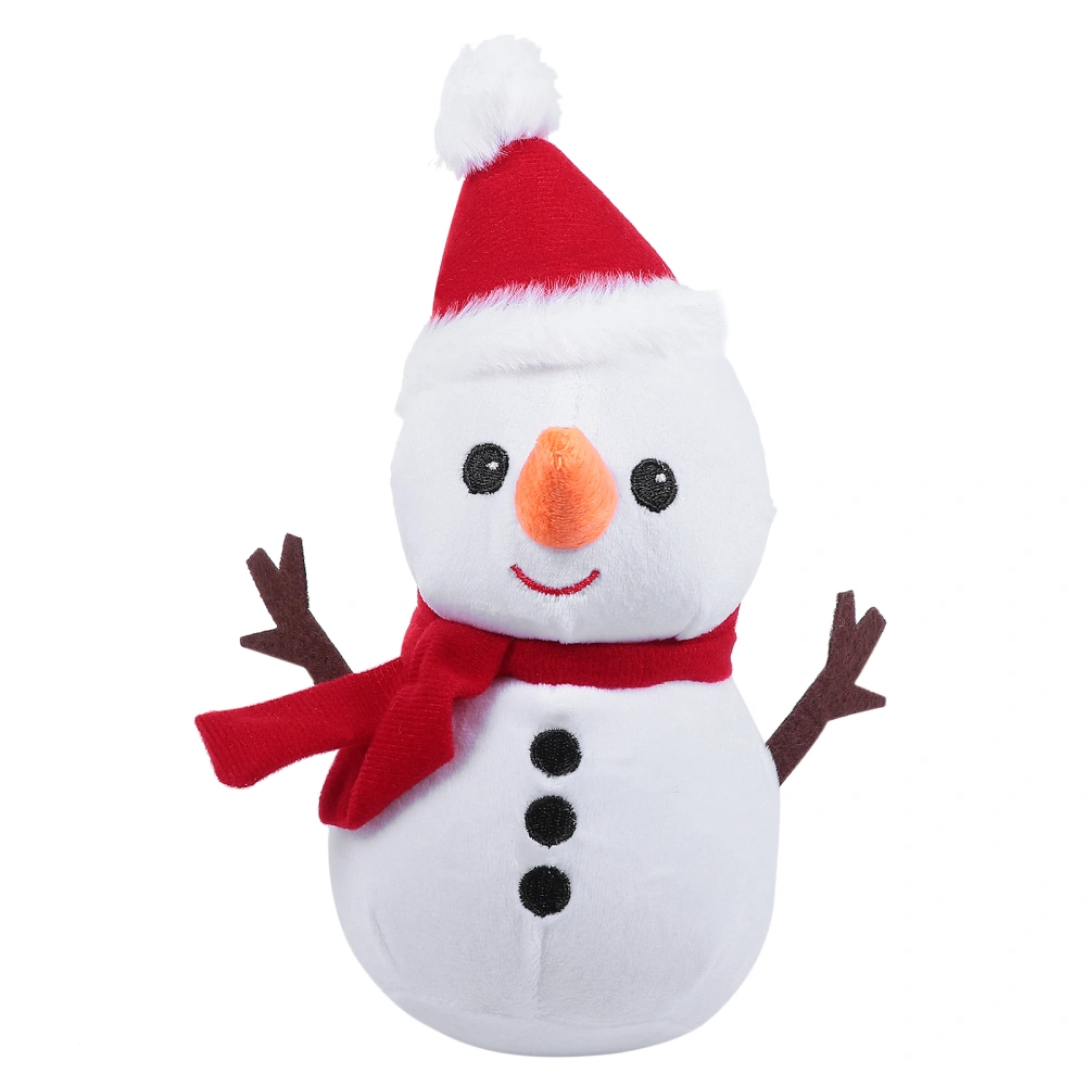 Adorable Snowman Stuffed Doll Christmas Plush Toy Decor for Kids Gift (White)