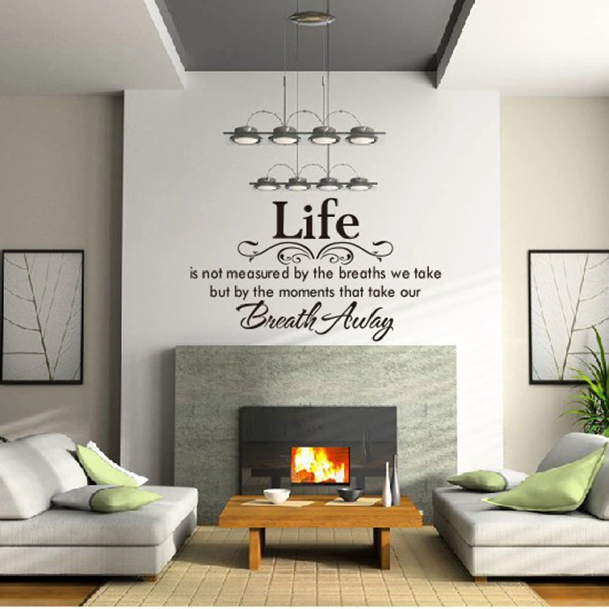 Life Is Not Measured By the Breaths We Take but By the Moments That Take Our Breath Away English Proverbs DIY Removable Vinyl Wall Decal Sticker Wallpaper Home Room Decoration