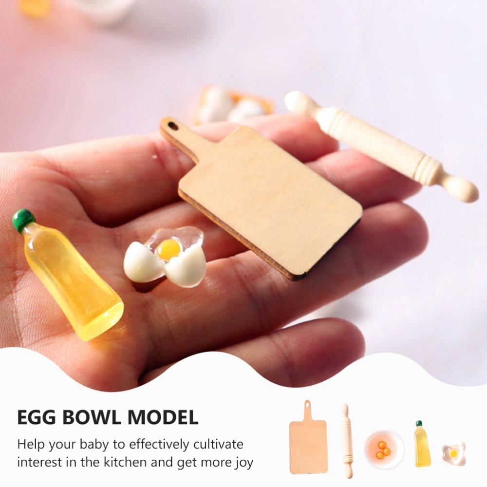 1 Set Mini Food Models Mini Eggs Mini Rolling Pin Decors Mini Landscape Decors