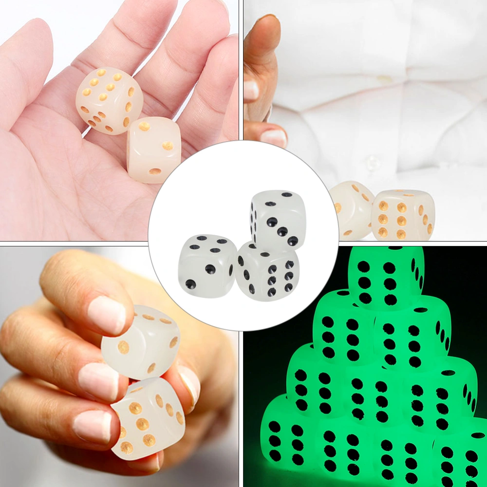 10Pcs Glow in The Dark Dice Luminous Dice Board Games Dice Party Supplies