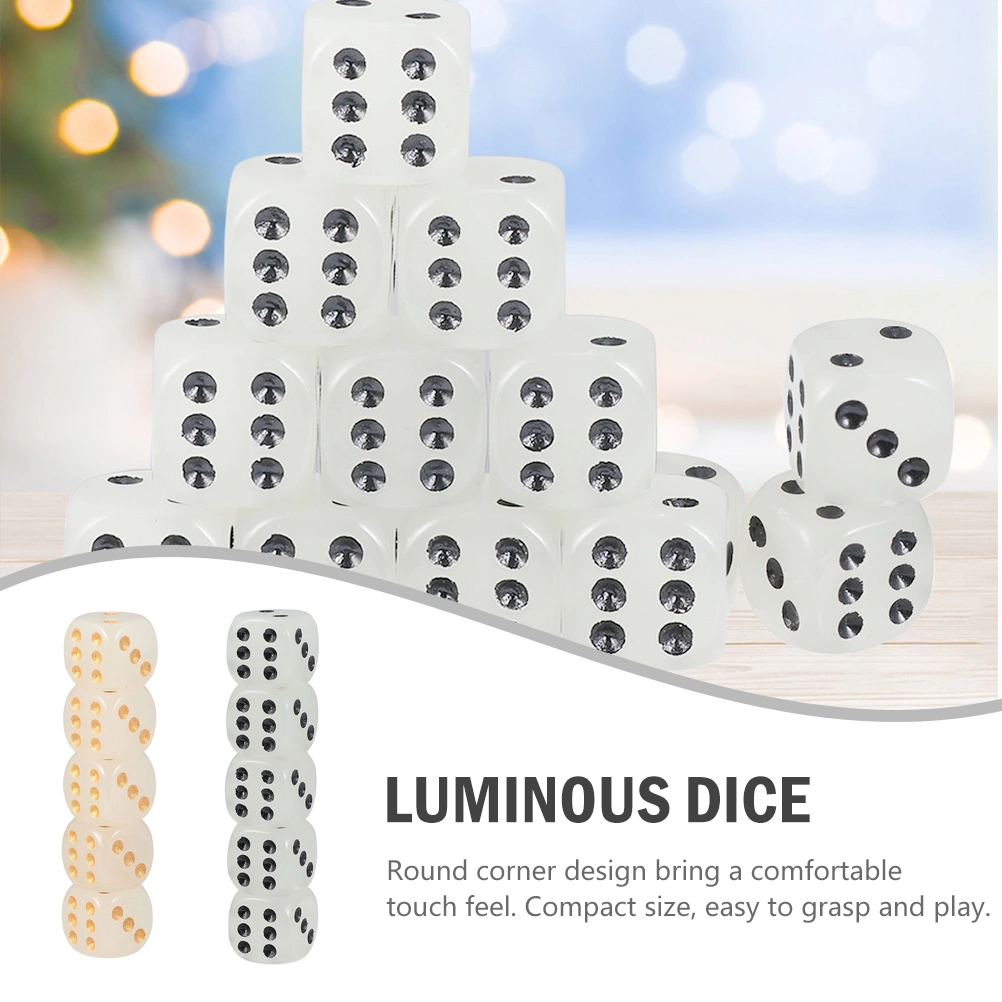 10Pcs Glow in The Dark Dice Luminous Dice Board Games Dice Party Supplies