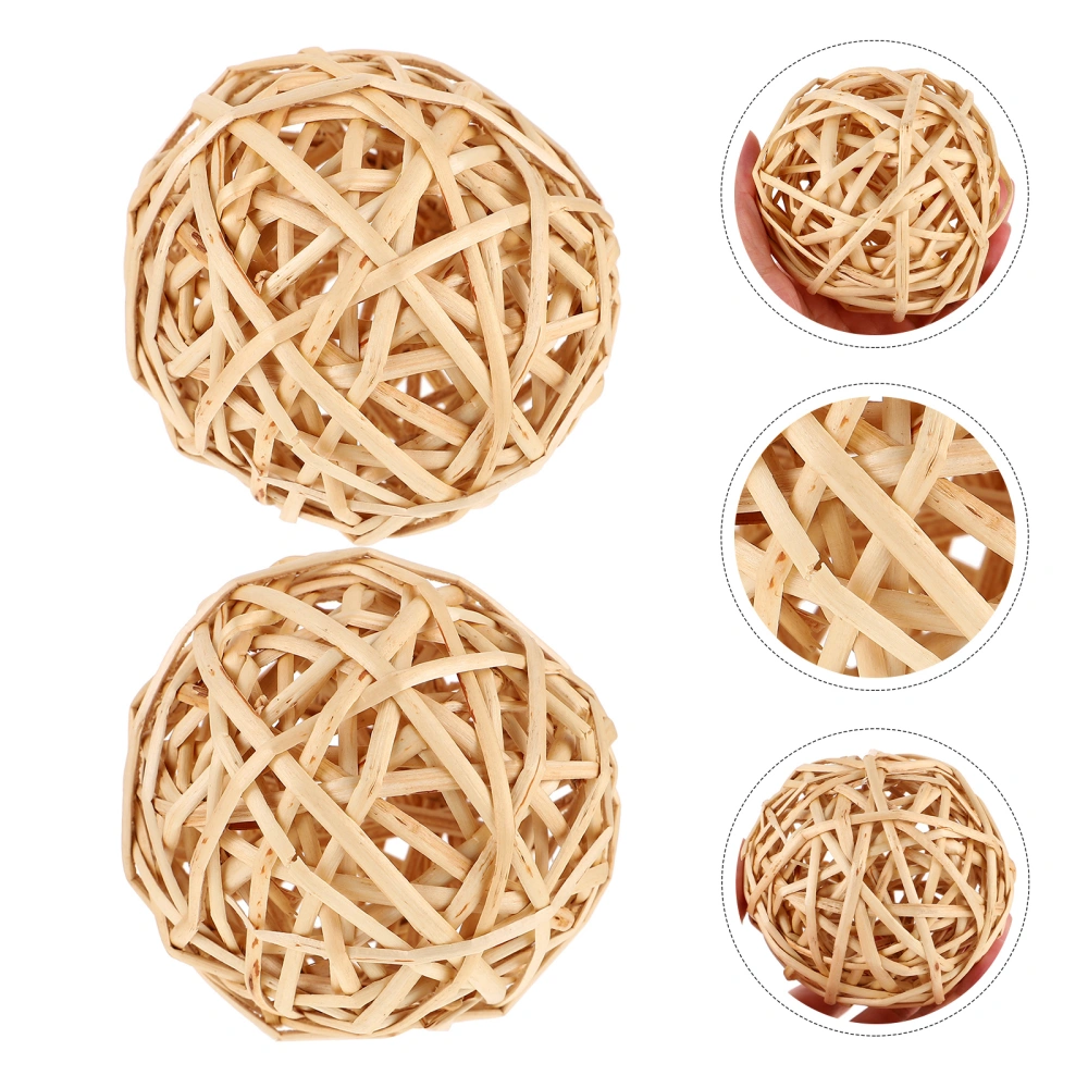 2pcs Home Decorative Rattan Balls Creative Rattan Photo Props DIY Wicker Balls