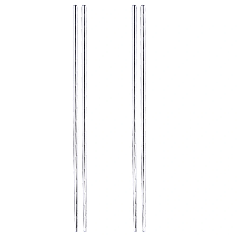 1 Pair 36CM Stainless Steel Long Chopsticks Skid Resistance Long Chopsticks Anti-hot Long Chopsticks for BBQ Camping Hot Pot