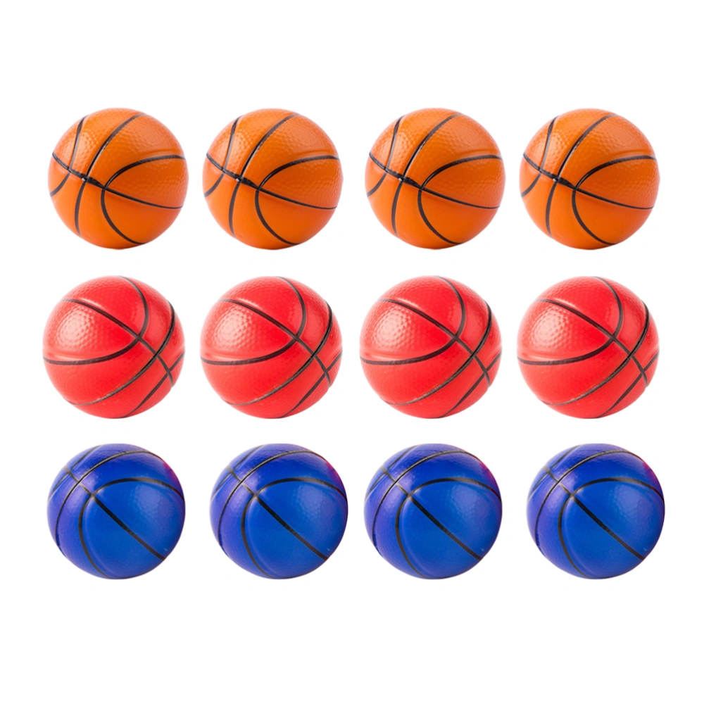 12pcs 6.3cm Squeeze Toy Basketball Decompression Toys Pressure Relief Roy Ball (Three Color Mixed)